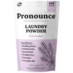 Pronounce Laundry Detergent Powder Alternative | Earth-Derived Ingredients, Eco-Friendly, Safer for Sensitive Skin, Eczema, and Babies. Stain + Smell Fighting. HE Safe (Lavender, 120 Loads).
