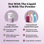Pronounce Laundry Detergent Powder Alternative | Earth-Derived Ingredients, Eco-Friendly, Safer for Sensitive Skin, Eczema, and Babies. Stain + Smell Fighting. HE Safe (Lavender, 120 Loads).