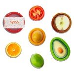 Avocado Saver & Onion Storage, Set of 4 BPA-Free Silicone Food Storage Containers, Reusable Fruit and Veggie Savers, Fresh Pods for Food, Perfect for Tomato Holder, Garlic, Lemon & More