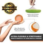 Avocado Saver & Onion Storage, Set of 4 BPA-Free Silicone Food Storage Containers, Reusable Fruit and Veggie Savers, Fresh Pods for Food, Perfect for Tomato Holder, Garlic, Lemon & More