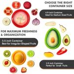 Avocado Saver & Onion Storage, Set of 4 BPA-Free Silicone Food Storage Containers, Reusable Fruit and Veggie Savers, Fresh Pods for Food, Perfect for Tomato Holder, Garlic, Lemon & More