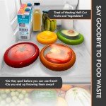 Avocado Saver & Onion Storage, Set of 4 BPA-Free Silicone Food Storage Containers, Reusable Fruit and Veggie Savers, Fresh Pods for Food, Perfect for Tomato Holder, Garlic, Lemon & More