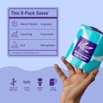 Bim Bam Boo Bamboo Toilet Paper 2 Ply - Sustainable Toilet Tissue - 8 Double Rolls, 320 Sheets Per Roll - Septic Safe - Plastic Free