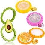 Yomarket 4pcs Silicone Fruit Storage Containers, Reusable Fresh Food Savers Fruit and Vegetable Anti-Oxidation Storage Box for Refrigerator, Silicone Veggie Keepers for Avocado, Tomato, Onion, Lemon
