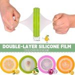 Yomarket 4pcs Silicone Fruit Storage Containers, Reusable Fresh Food Savers Fruit and Vegetable Anti-Oxidation Storage Box for Refrigerator, Silicone Veggie Keepers for Avocado, Tomato, Onion, Lemon