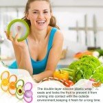 Yomarket 4pcs Silicone Fruit Storage Containers, Reusable Fresh Food Savers Fruit and Vegetable Anti-Oxidation Storage Box for Refrigerator, Silicone Veggie Keepers for Avocado, Tomato, Onion, Lemon