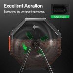 VIVOSUN Outdoor Tumbling Composter Dual Rotating Batch Compost Bin, 43 Gallon Orange Door