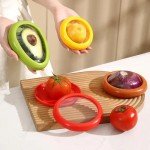 Reusable Silicone Food Savers – 4PCS BPA-Free Fridge Storage Pods for Avocado, Lemon, Onion & Tomato – Eco-Friendly Fruit & Vegetable Keepers for Freshness & Waste Reduction