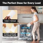 Lucent Globe Dishwasher Dishwashing Detergent Sheets, Dish Soap & Dishwashing Tablets Alternative. Plant-Based, Eco-Friendly, Fully Biodegradable, Lemon Scent & Plastic Free Packaging (80 Sheets)