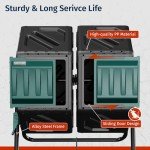 EAST OAK Dual Chamber Outdoor Compost Tumbler, 2 × 18.5 Gallon Compost Bin, Rotating Composter with Aeration and Locking System for Garden, Kitchen, Yard