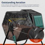 EAST OAK Dual Chamber Outdoor Compost Tumbler, 2 × 18.5 Gallon Compost Bin, Rotating Composter with Aeration and Locking System for Garden, Kitchen, Yard