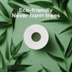 ECOLipak Bamboo Toilet Paper, Septic Safe Toilet Tissue, 24 Double Rolls, 320 Sheets Per Roll, Tree Free, Non Toxic, 2 Ply, Soft and Absorbent, Eco Friendly Dye-Free Paper
