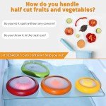 TESACOT Avocado Saver and Tomato Holder - 4 Pack of Reusable Storage Containers for Fridge - Ideal for Lemons, Onions, Garlic and Potatoes, Food Saver Set