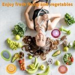 TESACOT Avocado Saver and Tomato Holder - 4 Pack of Reusable Storage Containers for Fridge - Ideal for Lemons, Onions, Garlic and Potatoes, Food Saver Set
