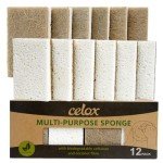 CELOX 12 Pack Coconut Fiber Biodegradable Sponges, Non Scratch Kitchen Cleaning Sponge, Eco-Friendly Dual-Sided Sponge for Dishwashing
