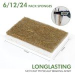 CELOX 12 Pack Coconut Fiber Biodegradable Sponges, Non Scratch Kitchen Cleaning Sponge, Eco-Friendly Dual-Sided Sponge for Dishwashing