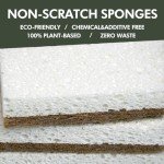 CELOX 12 Pack Coconut Fiber Biodegradable Sponges, Non Scratch Kitchen Cleaning Sponge, Eco-Friendly Dual-Sided Sponge for Dishwashing