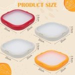 Nuogo 4 Pcs Silicone Fruit Storage Box Anti-oxidation Avocado Saver Storage Tomato Pod Vegetable Saver Reusable for Fridge Garlic Lemons Potatoes(Red, White,Orange,7.9 x 7.9 x 1.4 Inches)