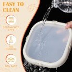 Nuogo 4 Pcs Silicone Fruit Storage Box Anti-oxidation Avocado Saver Storage Tomato Pod Vegetable Saver Reusable for Fridge Garlic Lemons Potatoes(Red, White,Orange,7.9 x 7.9 x 1.4 Inches)