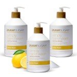 RAW SUGAR Simply Hand Wash, 16.9 Fl Oz (Pack of 3) Lemon Sugar Liquid Hand Soap for Kitchen or Bathroom, Cleanses & Refreshes Hands, Formulated without Sulfates & Parabens