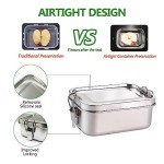 BEFOY Stainless Steel 4-Pack Food Storage Containers Set Lunch Boxes,|Reusable Metal Lunch Snack Boxes Food Prep Container with Lids Freezer & Dishwasher Safe | 550 ml | BPA-Free Plastic-Free…