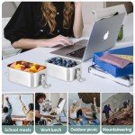 BEFOY Stainless Steel 4-Pack Food Storage Containers Set Lunch Boxes,|Reusable Metal Lunch Snack Boxes Food Prep Container with Lids Freezer & Dishwasher Safe | 550 ml | BPA-Free Plastic-Free…