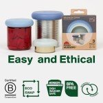 Food Huggers 3 Can Covers | Reusable Can Lids Snugly Seal Cans and Jars | 100% Food Grade Durable Silicone | Plastic Free (Blue)