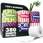Bamboo Toilet Paper, 3-Ply & 380 Sheets, Soft & Strong Organic Bath Tissue, Chemical-Free & Hypoallergenic, Septic Safe, PFAS-Free, Tree-Free Bathroom Tissue (12 Extra-Large Rolls)