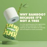 Bamboo Toilet Paper, 3-Ply & 380 Sheets, Soft & Strong Organic Bath Tissue, Chemical-Free & Hypoallergenic, Septic Safe, PFAS-Free, Tree-Free Bathroom Tissue (12 Extra-Large Rolls)