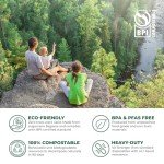 Freshware Paper Plates - Disposable 10" Plate, Biodegradable Sugarcane Fiber Dinner Plates - Heavy Duty Dinnerware for Hot Food - Microwave & Freezer Safe, Stackable Dinnerware - 150-Pack, 10 Inch