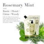 A LA MAISON French Liquid Hand Soap Eco-Friendly Refill Pouch, Rosemary MInt - Natural Hand Wash Made with Essential Oils - Biodegradable, Plant-Based, Vegan, Alcohol & Paraben Free (33.8 oz, 1 Pack)