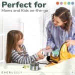 Everusely - Stainless Steel Containers with Lids - Set of 5, Bright Collection - Leakproof Stainless Steel Food Containers - Nesting Snack Holders - Metal Lunch Box - Portable & Reusable Meal Kit