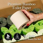 Seek Bamboo | 24 Rolls of Premium Bamboo Toilet Paper 3-Play Softness & Strength - 300 Sheets Per Roll - FSC Certified, Plastic-Free, Chemical-Free, Septic Safe | Toilet Paper for Home, RV & Boat