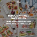 Chef Preserve Compact Vacuum Sealer for Food (Vacuum Sealer Machine + 30 Reusable Vacuum Bags) Powerful Handheld Vacuum Sealer Machine, Seal Meal Saver, Portable Food Sealer