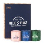 Ollie & Vince Bamboo Toilet Paper | Sustainable, Eco-Friendly, Plastic-Free & Tree-Free, Organic | 12 Rolls, 3-Ply, Soft, Strong & Septic Safe, Unscented | Premium Bathroom Tissue