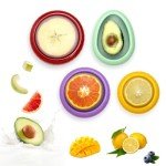 AWLGAK Avocado Saver and Onion Holder -Set of 4 Reusable Fruit and Veggie Savers for Fridge - BPA-Free, Prevent Flavor Mixing, Keep Fresh (Cyan, Purple, Red And Yellow)