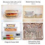 EcoEvo Glass Food Containers with Glass Lid, Microwave Safe Food Storage Container Set, 2 Pack of 48oz, Large Size Meal Prep Storage Set with Airtight Leak Proof Lid.