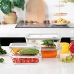EcoEvo Glass Food Containers with Glass Lid, Microwave Safe Food Storage Container Set, 2 Pack of 48oz, Large Size Meal Prep Storage Set with Airtight Leak Proof Lid.