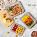 EcoEvo Glass Food Containers with Glass Lid, Microwave Safe Food Storage Container Set, 2 Pack of 48oz, Large Size Meal Prep Storage Set with Airtight Leak Proof Lid.