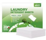 HOMEXCEL Laundry Detergent Sheets Fresh Scent Eco-Friendly, (200 Loads) 100 Washer Sheets, Plastic-Free, Liquid Less Clear Strips for Travel, Home Clothes Washing