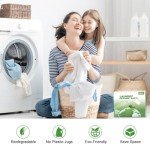 HOMEXCEL Laundry Detergent Sheets Fresh Scent Eco-Friendly, (200 Loads) 100 Washer Sheets, Plastic-Free, Liquid Less Clear Strips for Travel, Home Clothes Washing