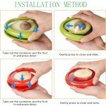 4PCs Silicone film cover+ABS Fruit and Vegetable Storage Containers Set for Fridge, Onion Storage Container, Avocado keeper,Tomato Saver,and Lemon holder reusable food savers