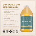 WHOLENATURALS Pure Castile Soap Liquid, EWG Verified & Certified Palm Oil Free Unscented, Natural, Mild & Gentle Non-gmo & Vegan - Organic Body Wash, Laundry, Pet/Dog and Baby Soap - 64 Fl Oz