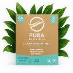 Laundry Detergent Sheets - 32 Sheets (64 Loads) - Travel Friendly - Hypoallergenic - Non Toxic Laundry Detergent - Eco Friendly - Plastic-Free - Tropical Jungle Scent - For Sensitive Skin