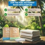 Laundry Detergent Sheets - 32 Sheets (64 Loads) - Travel Friendly - Hypoallergenic - Non Toxic Laundry Detergent - Eco Friendly - Plastic-Free - Tropical Jungle Scent - For Sensitive Skin