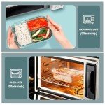 KOMUEE Glass Meal Prep Containers 3 Compartments, 5 Pack 36 oz, Glass Food Storage Containers with Lids, Airtight Lunch Bento Box, Portion Control, Freezer and Microwave Safe