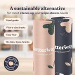 Betterway Bamboo Paper Towels - 6 Rolls, 2 Ply - Plastic Free, Disposable Kitchen Paper Towels - Select Size, Tree Free, Compostable, Strong & Absorbent, No Dyes