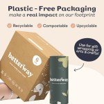 Betterway Bamboo Paper Towels - 6 Rolls, 2 Ply - Plastic Free, Disposable Kitchen Paper Towels - Select Size, Tree Free, Compostable, Strong & Absorbent, No Dyes