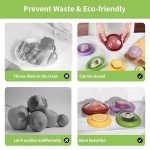 Avocado Saver Onion Storage 4Pcs,Reusable Silicone Fruit Vegetable Containers For Fridge,Anti-oxidation Fresh Stretch Pod Food Box Set for Lemons Tomato Garlic Potatoes Apples,Dishwasher Safe
