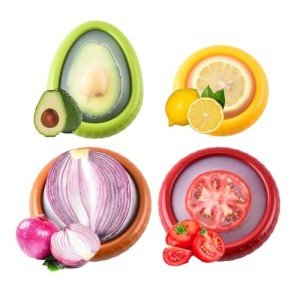 Silicone Fruit Storage Box, Avocado Saver Onion Storage, ilicone Fruit Storage Containers,Reusable Fresh Stretch Pod to Keep Fresh Fruitt,Fridge Keep Fresh Stretch Storage Pod with Lid(4pcs)